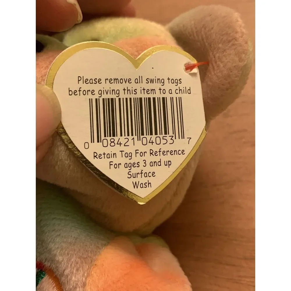 VINTAGE TY BEANIE BABY PEACE 1996 FIRST GENERATION RETIRED RED STAMP Many ERRORS